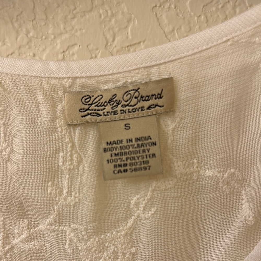 Lucky Brand Elegant White Sheer Blouse - Picture 3 of 3